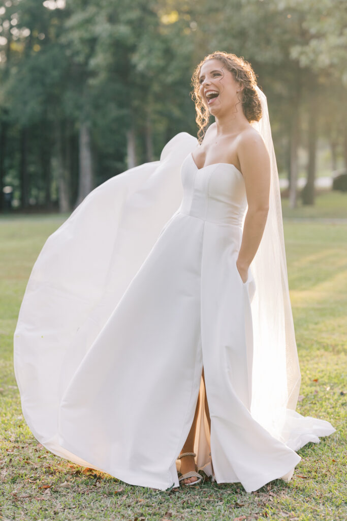  Bridal Portraits | bride laughing during bridal portraits