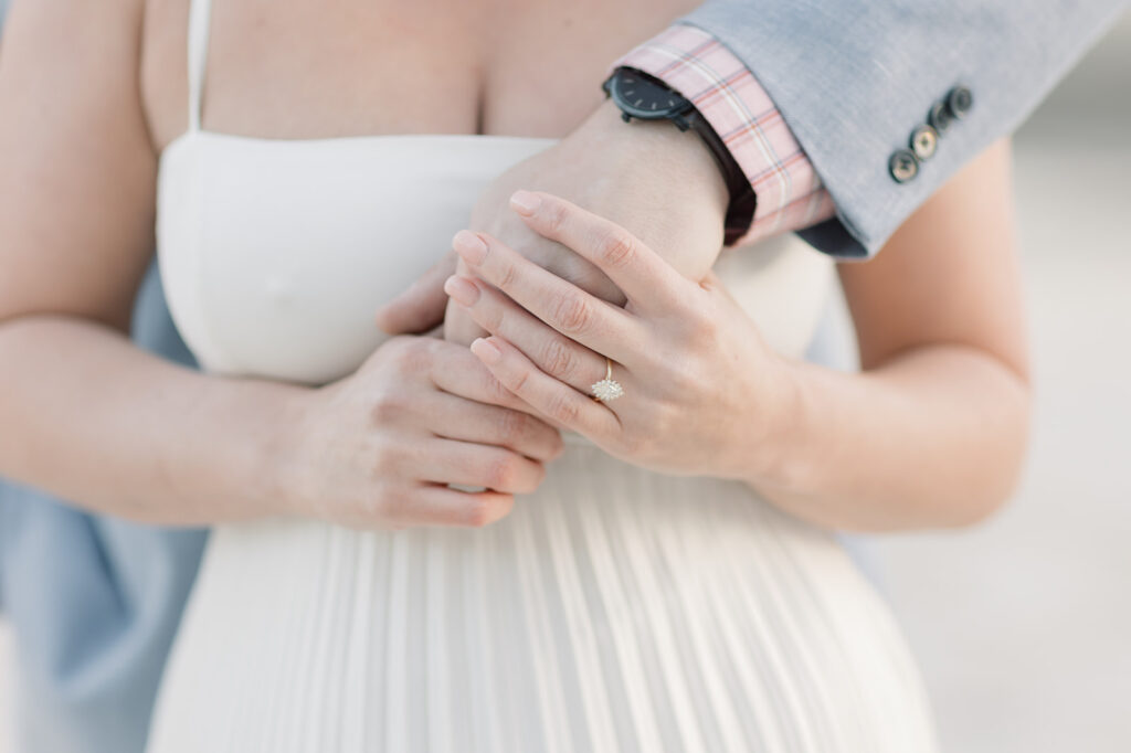 Engagement photos near me | engagement ring with holding hands