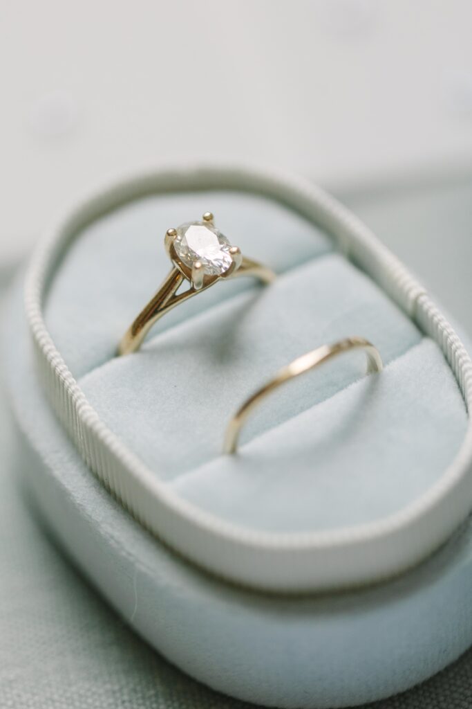 Blue ring box | Corley Mill House Wedding