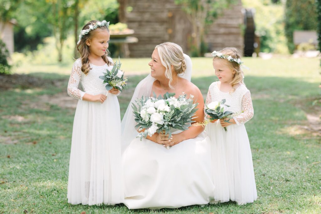 Flower Girls with bride | Corley Mill House Wedding