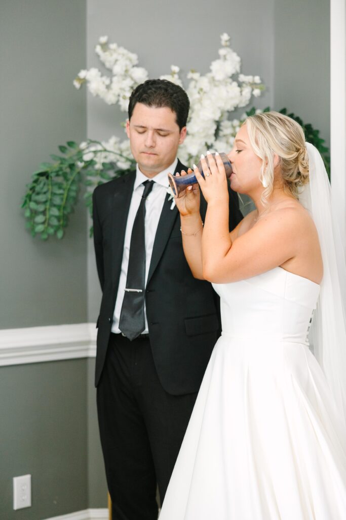 Communion before ceremony | Corley Mill House Wedding