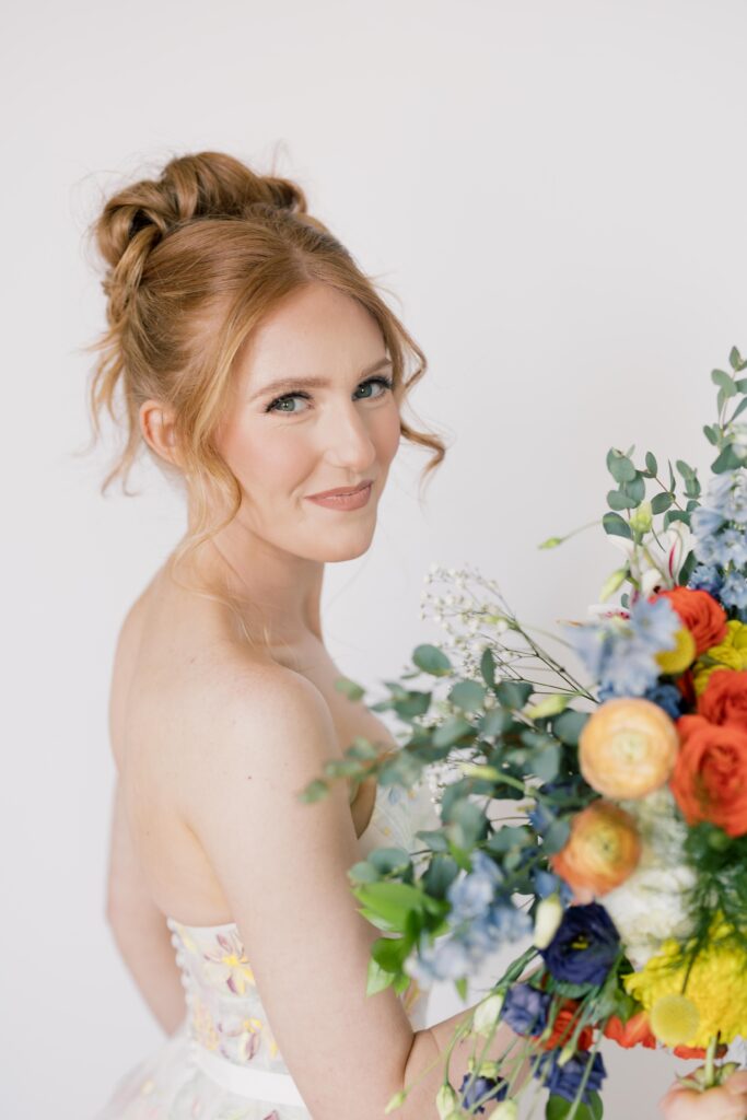  Bridal Portraits | Bride with red hair smiling at the camera