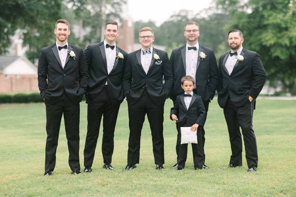 Columbia South Carolina Photographer | 701 Whaley Wedding|   groomsmen in black